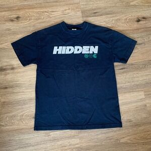 Hidden NY Logo Graphic T-Shirt Mens Medium Navy Blue Streetwear HNYC Tee
